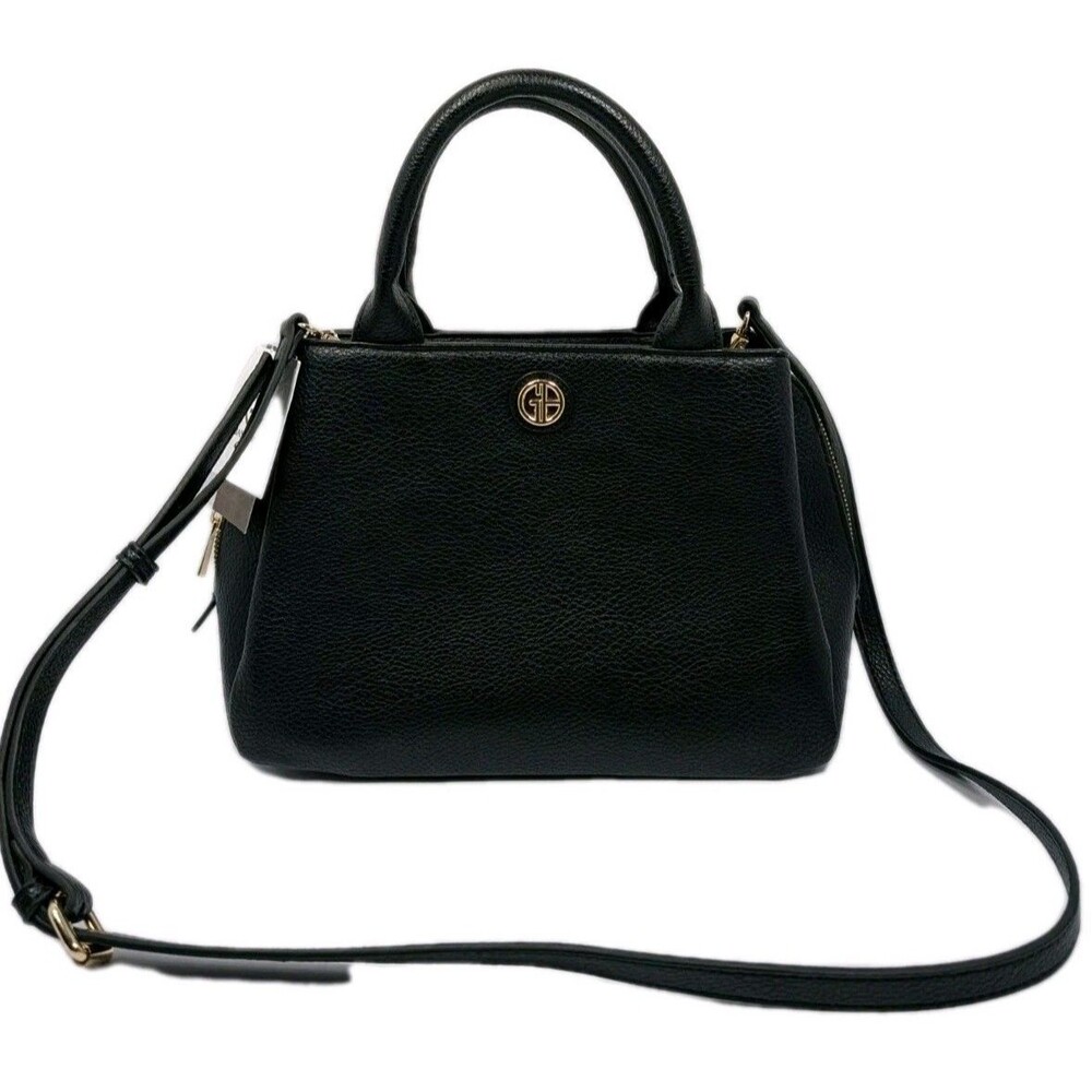 NEW Giani Bernini Satchel Bag & Crossbody w/ Detachable Strap Pebble Black NWT